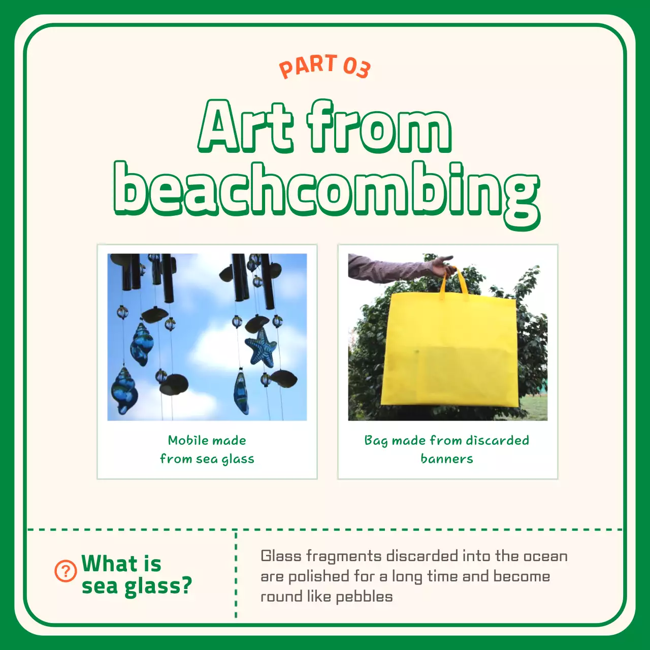 Green Orange Beachcombing CardNews