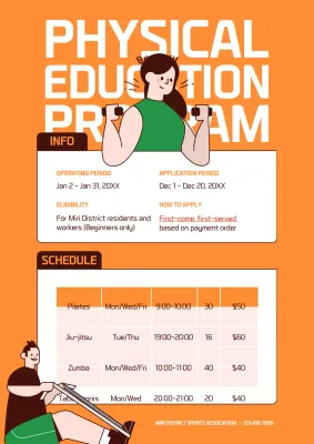 Orange Modern Fitness Announcement Poster