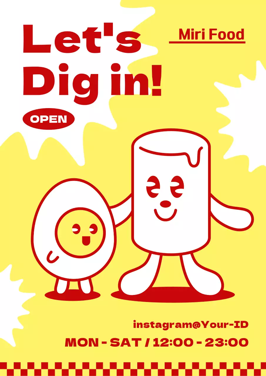 Yellow Retro Food Promotion Poster