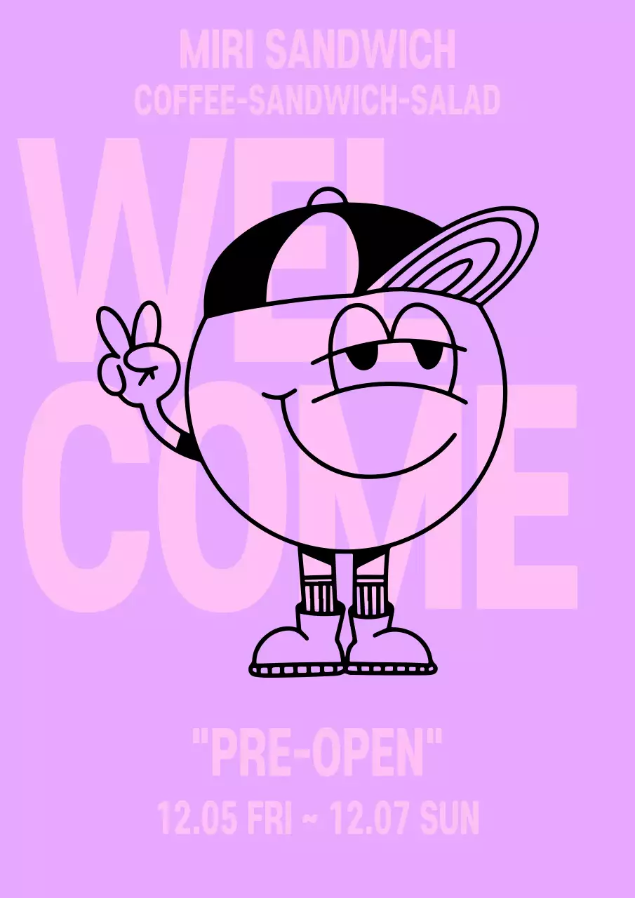 Purple Retro Sandwich Promotion Poster