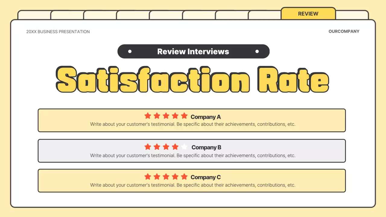 노란색 레트로 비즈니스 프레젠테이션