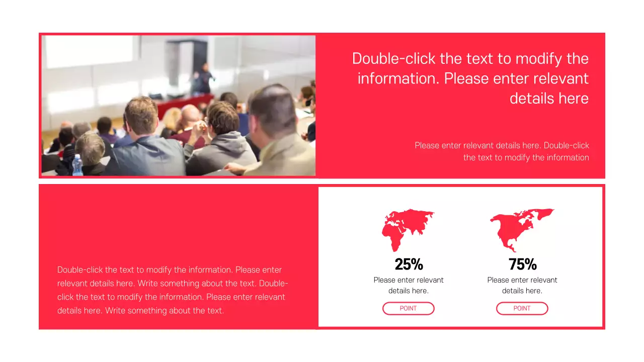 Bài thuyết trình thảo luận về tô sáng văn bản và bố cục ảnh màu đỏ