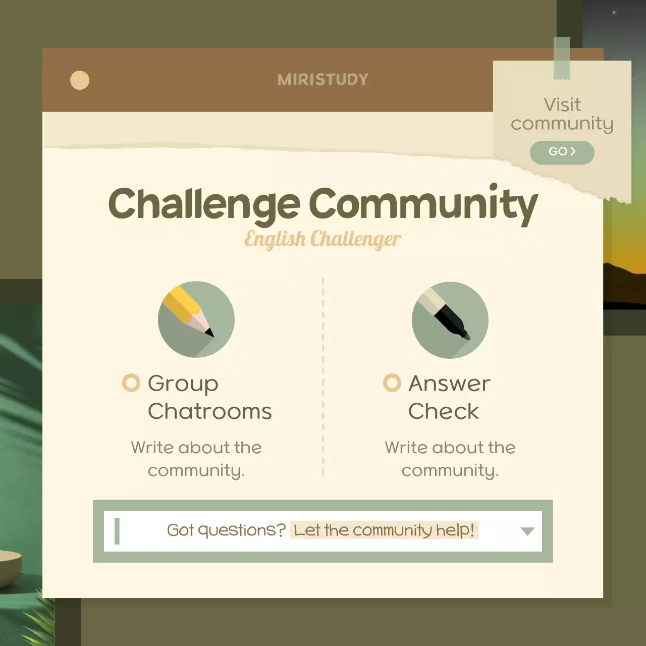 New Year's English Habits Challenge in Brown and Green