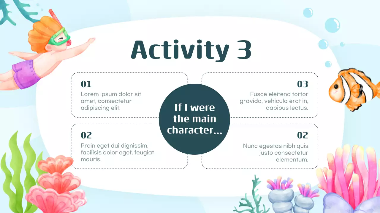 Colorful and cute ocean illustrated story reading lessons