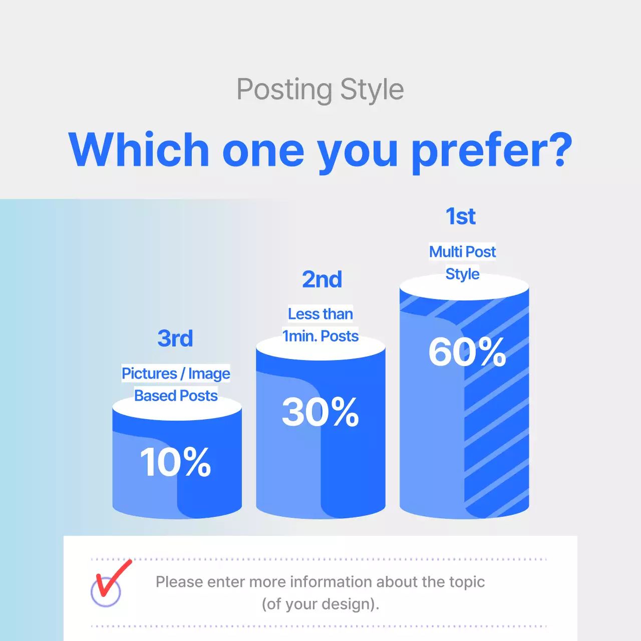 Satisfaction survey report with clear blue graph emphasis
