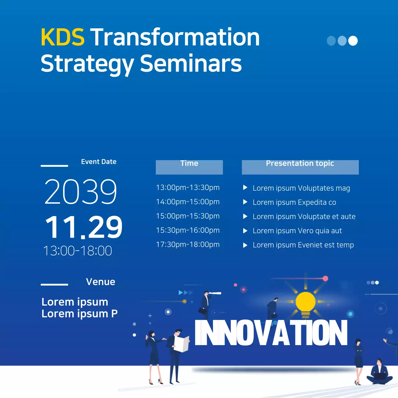 Blue Modern Business Seminar Announcement Banner