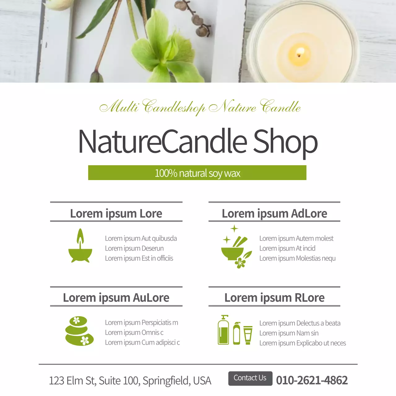 Green Elegant Candle Advertisement Banner