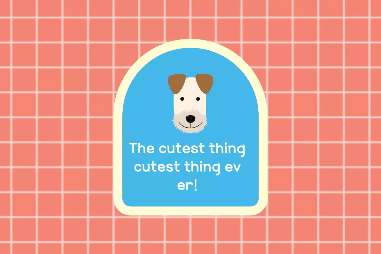 Coral Simple Dog Sticker Banner