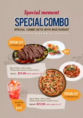 Beige Modern Restaurant Promotion Poster