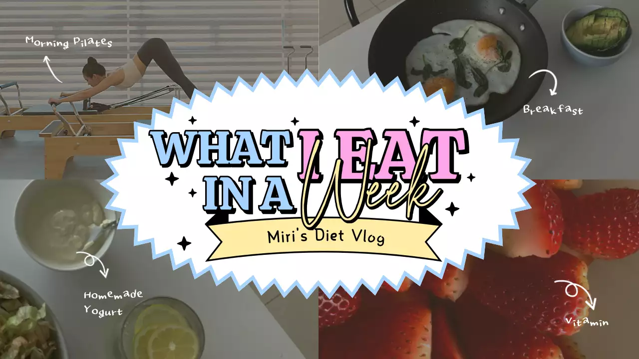 핑크색과 하늘색과 노란색의 감성 다이어트 브이로그