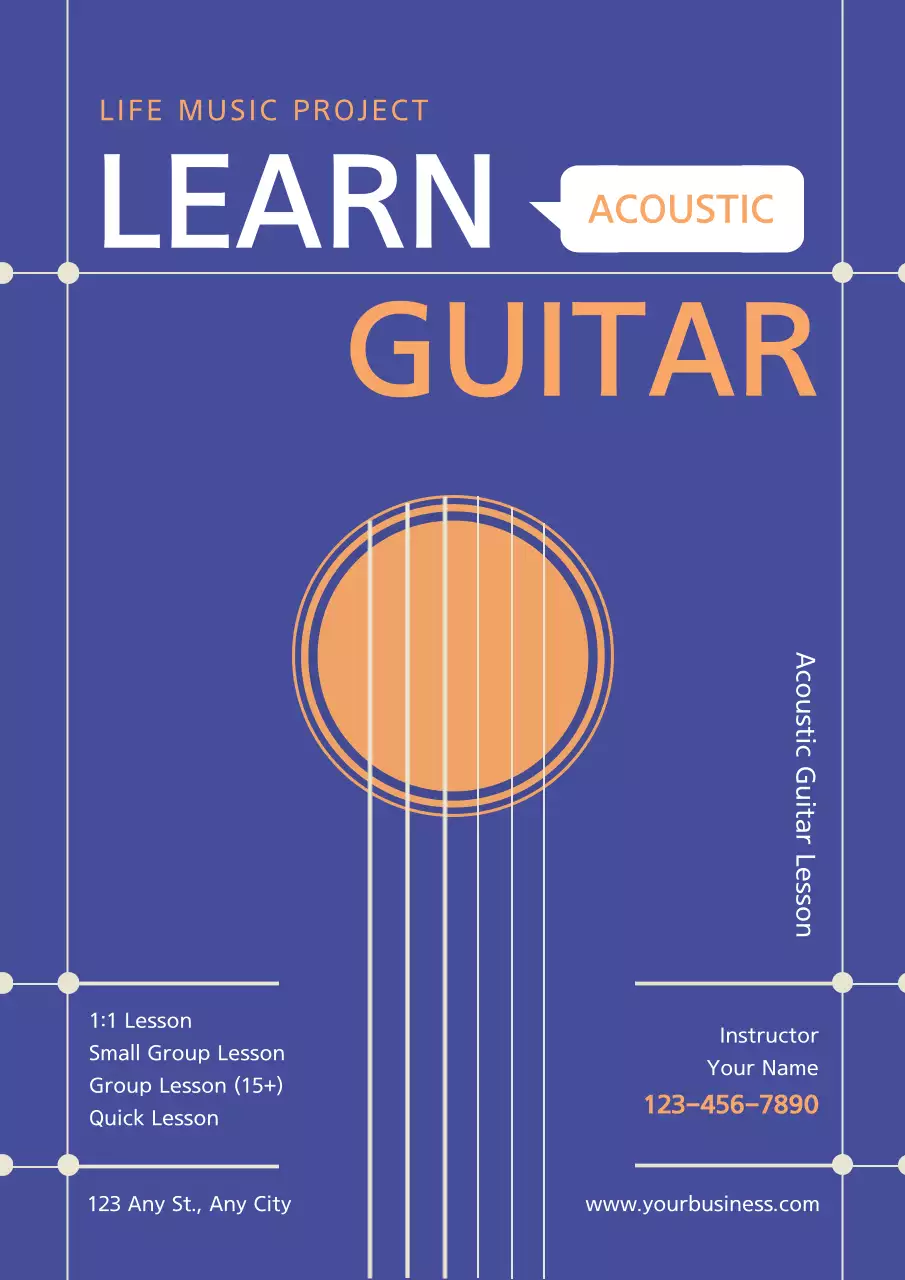 Blue Modern Guitar Promotion Poster