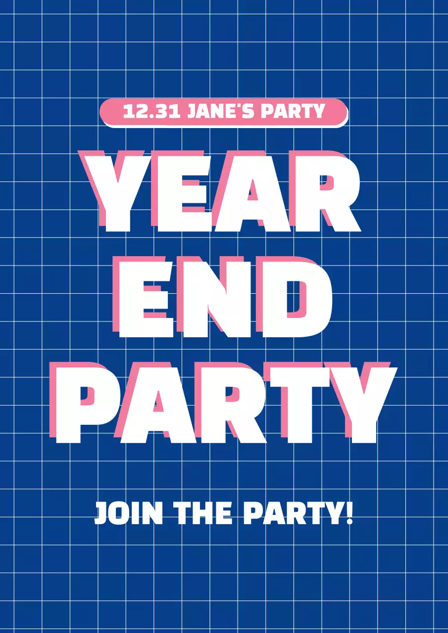 Blue Bold Party Invitation Poster