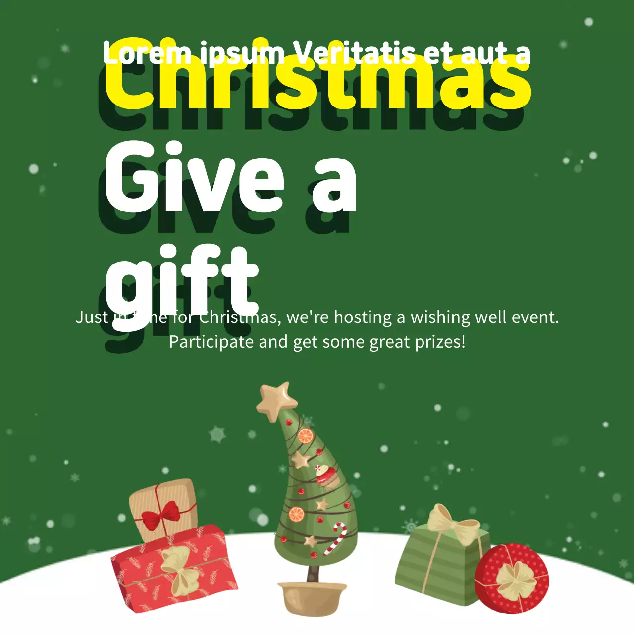 Biểu ngữ quảng cáo Giáng sinh truyền thống xanh