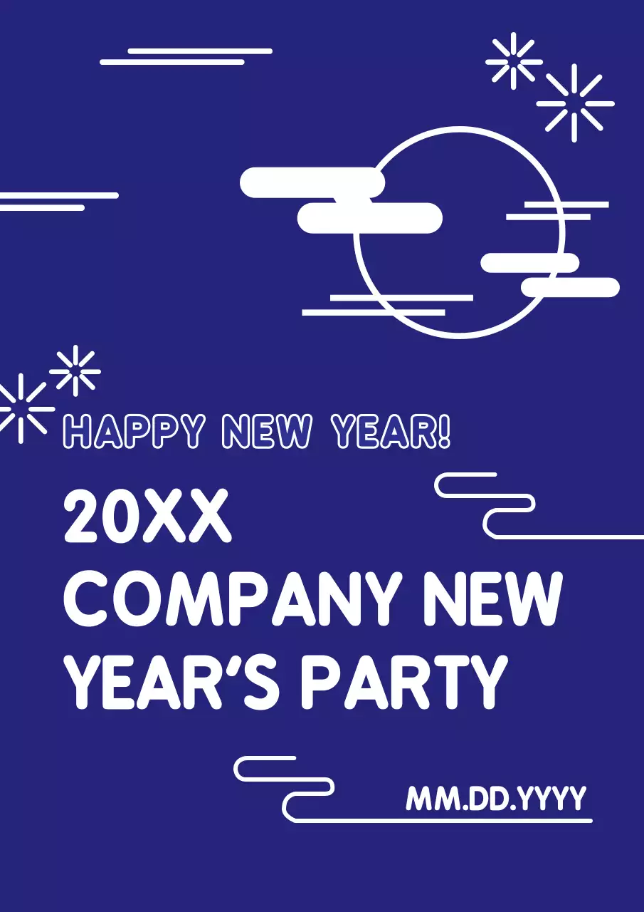 Blue Minimal Party Invitation Poster