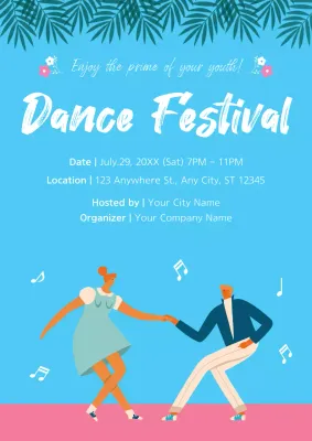 Blue Trendy Dance Event Poster