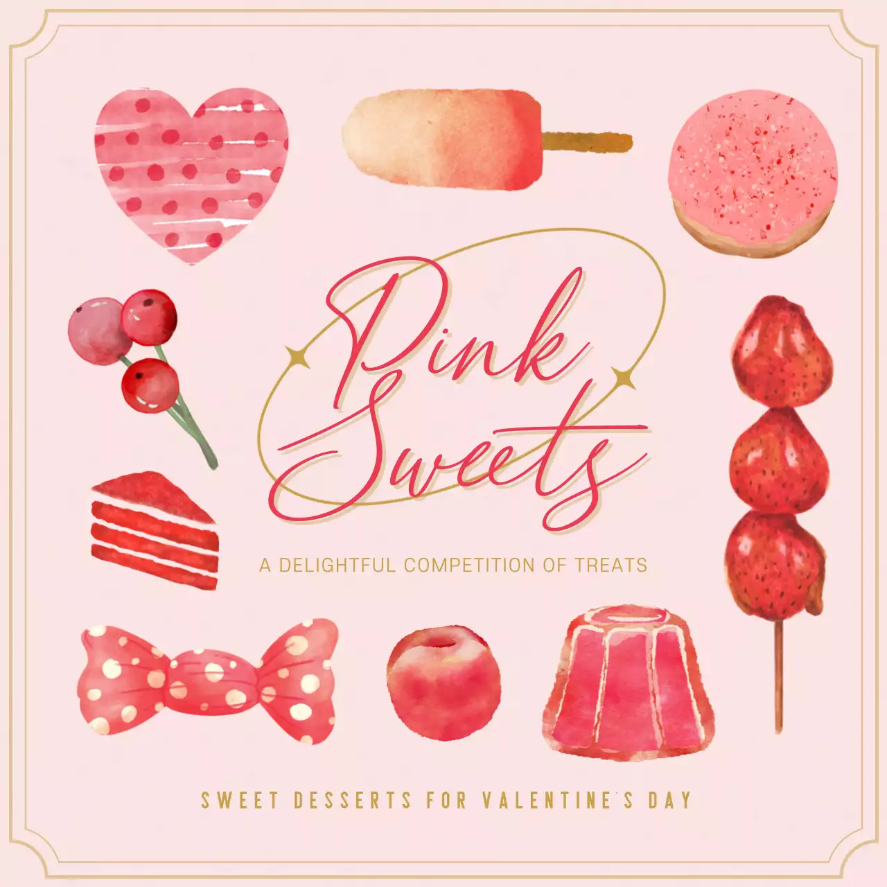 Pink and gold White Day dessert battles