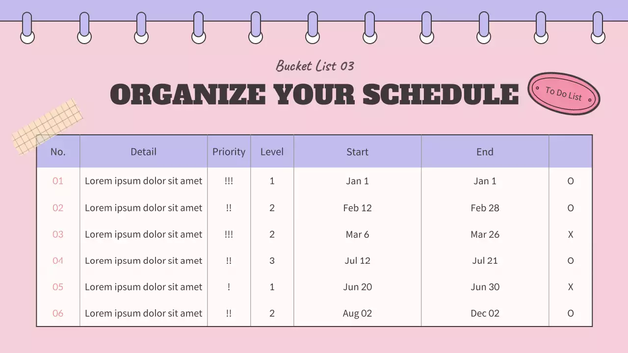 Cute Pink and Purple Noteconcept's Bucket List