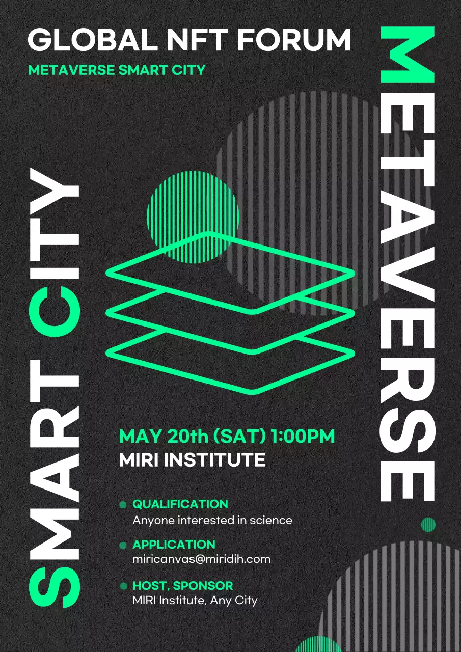 Simple IT poster in black and green