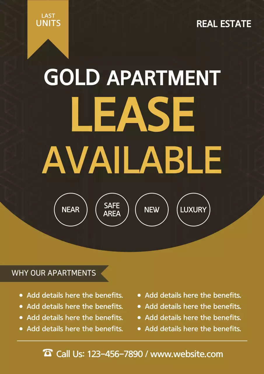 Gold Modern Real Estate Promotion Poster