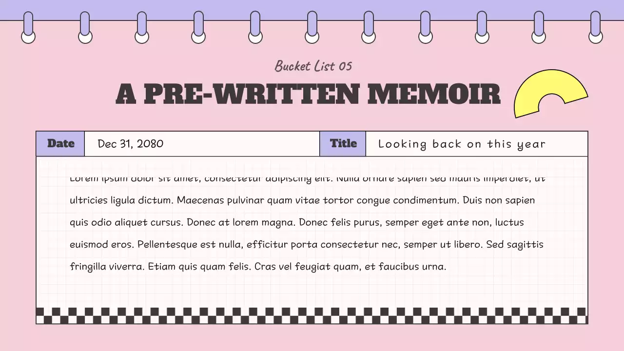 Cute Pink and Purple Noteconcept's Bucket List