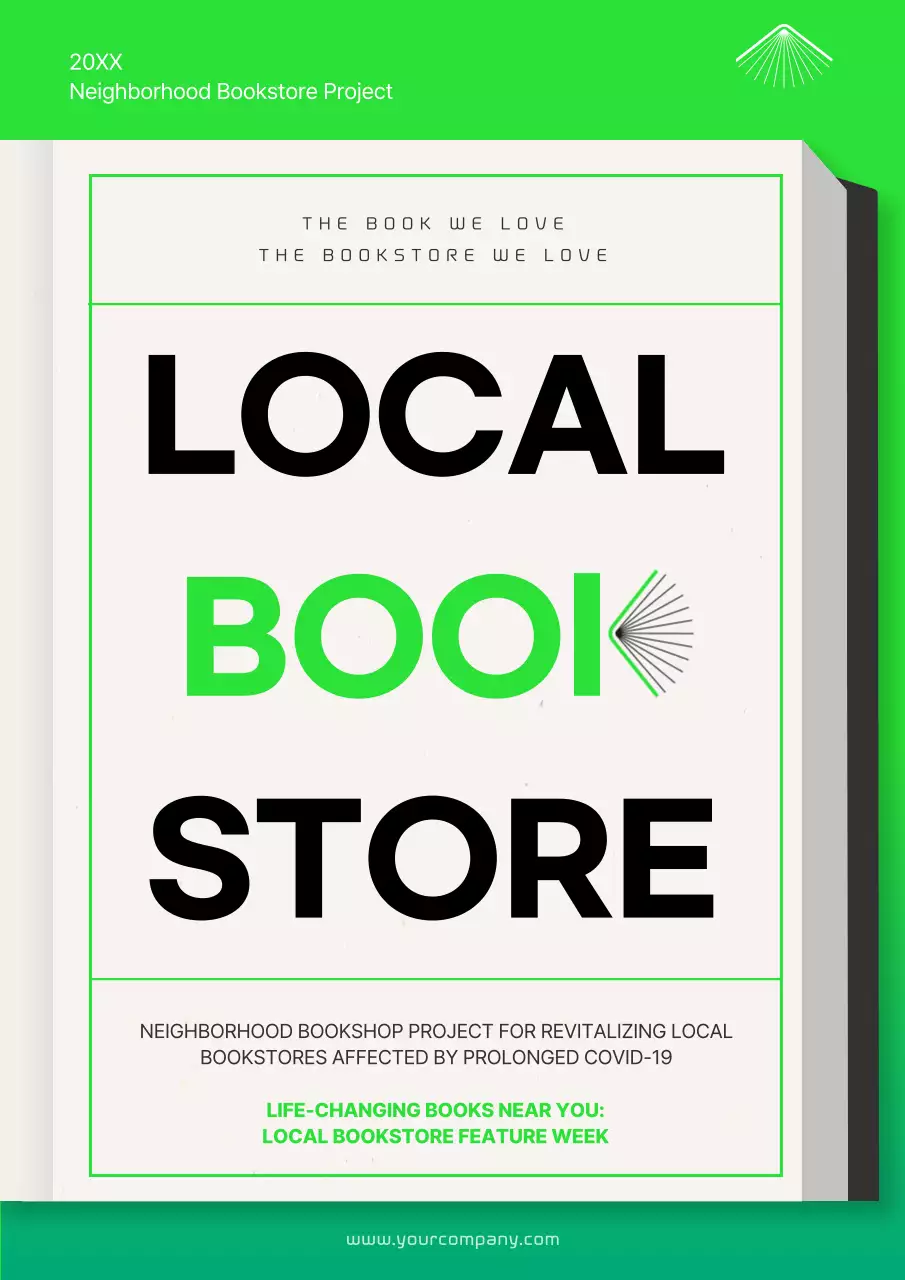Green Modern Bookstore Promotion Poster