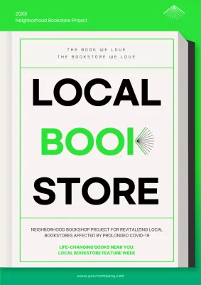 Green Modern Bookstore Promotion Poster