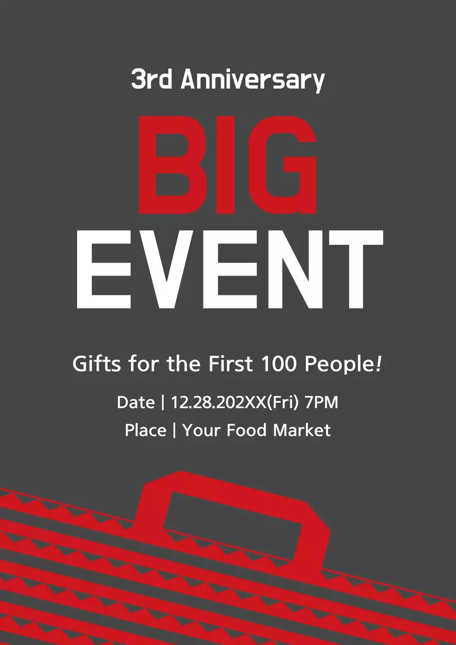 Red Bold Anniversary Event Promotion Poster