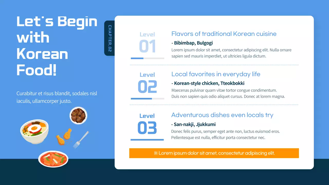 Blue and navy blue illustrated South Korea travel guide