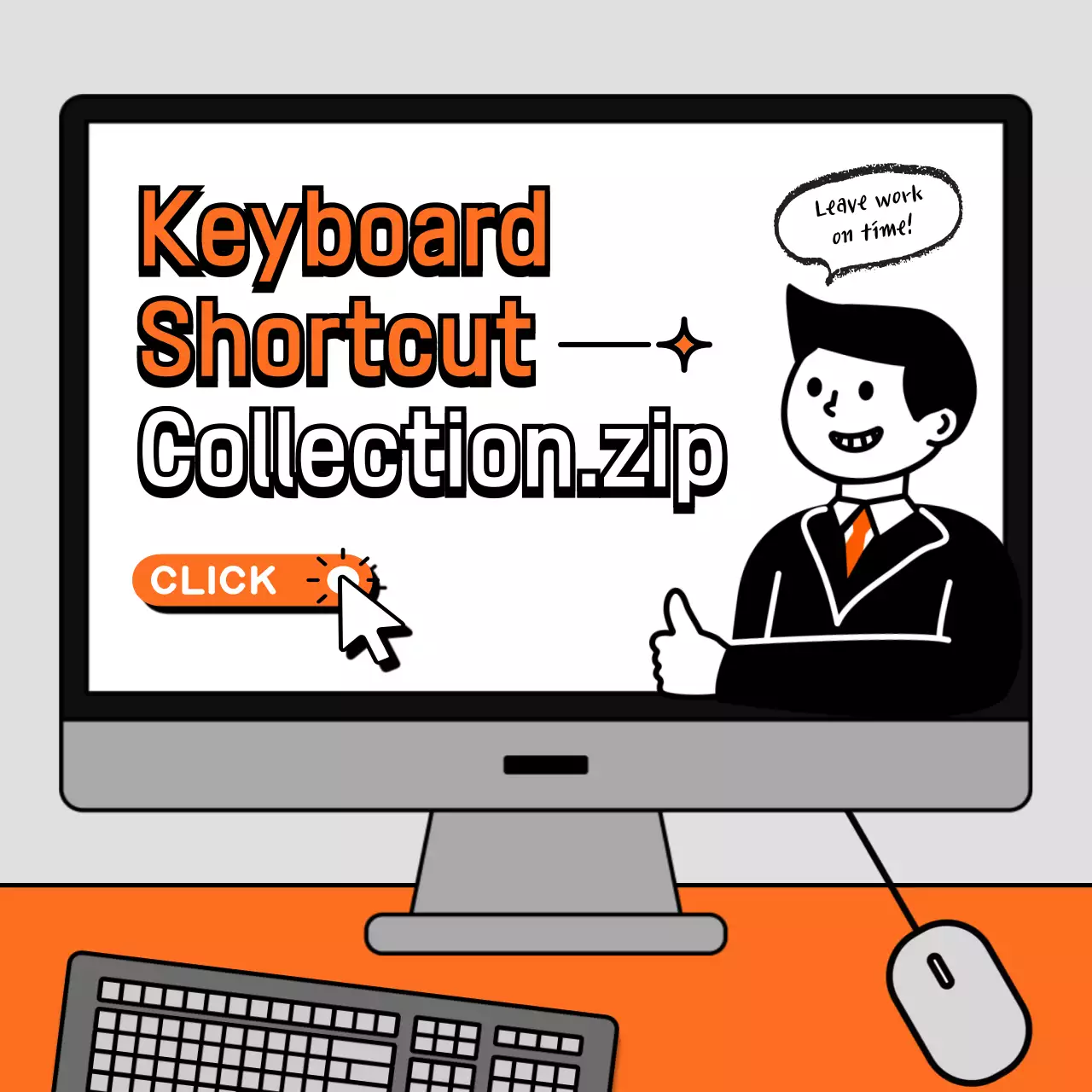 Orange Minimal Shortcut Guide Instagram Carousel