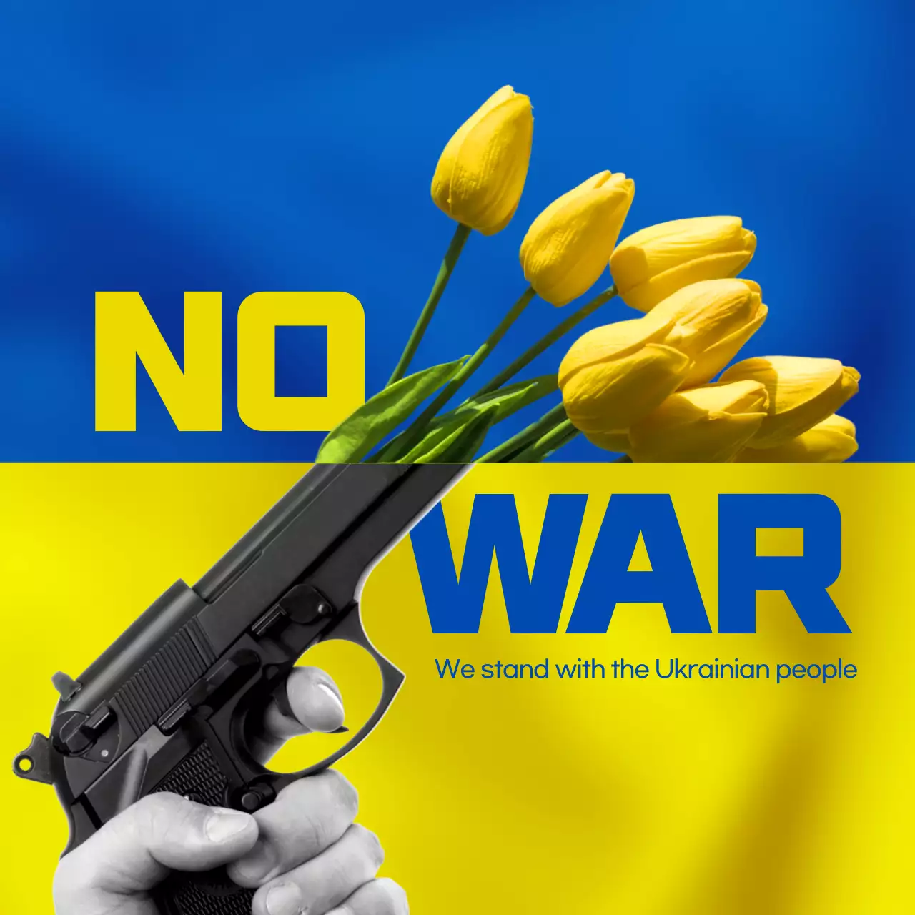 Blue Bold Peace Announcement Social Media Post