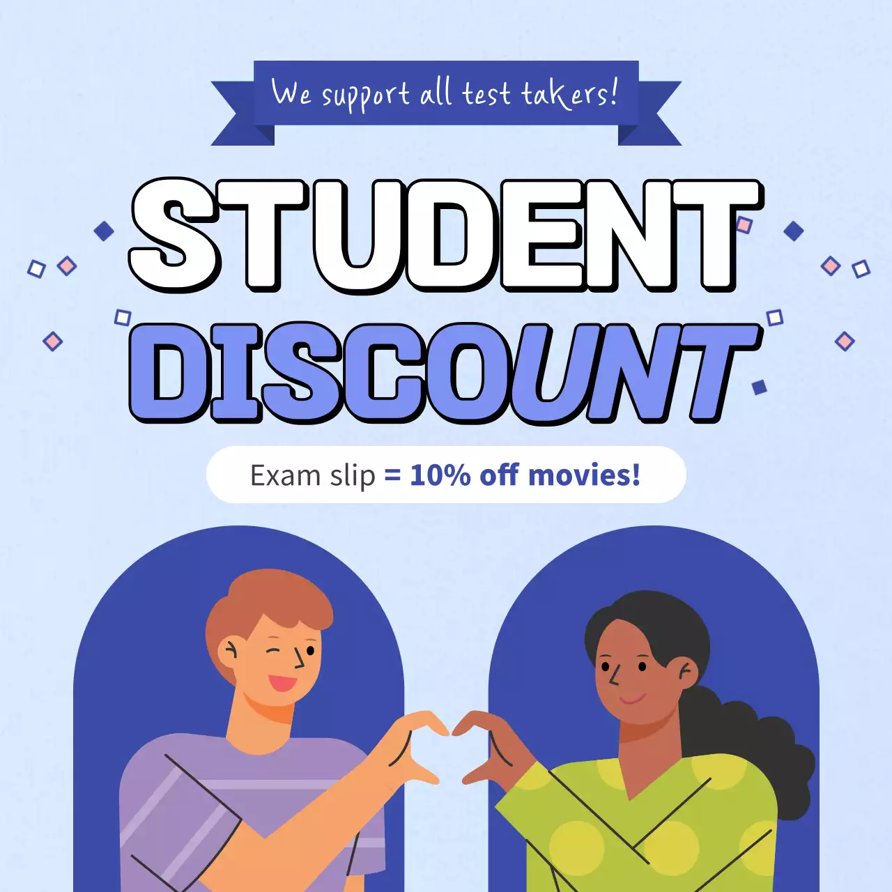 Blue Trendy Student Promotion Social Media Post