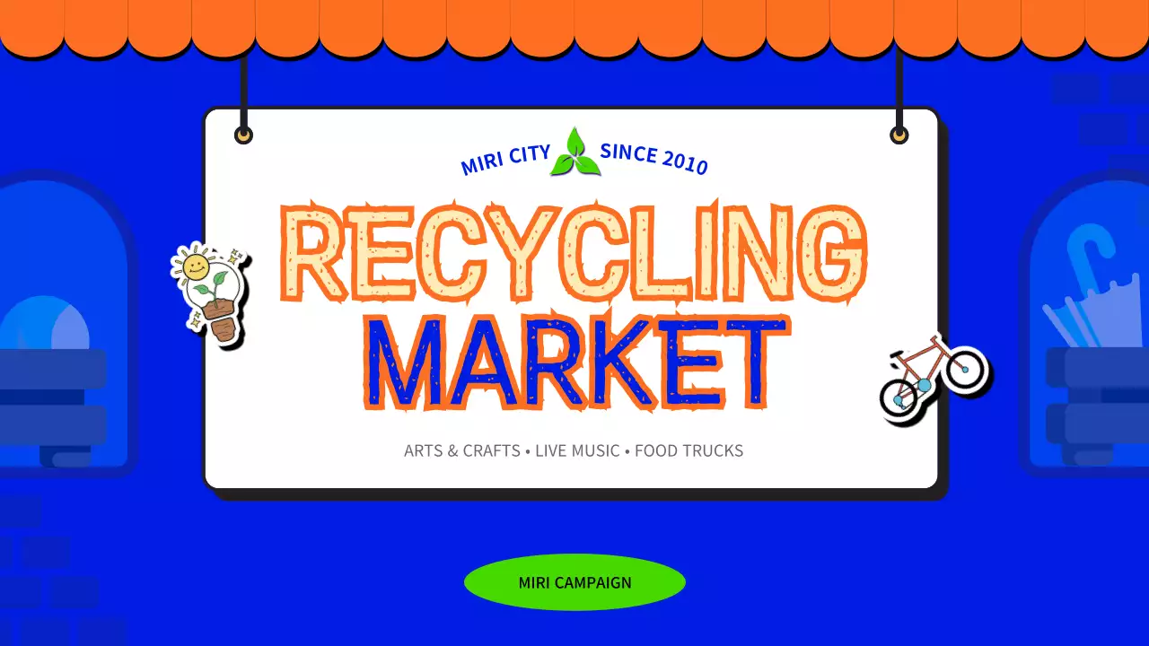 비비드 컬러의 환경을 위한 재활용 플리마켓