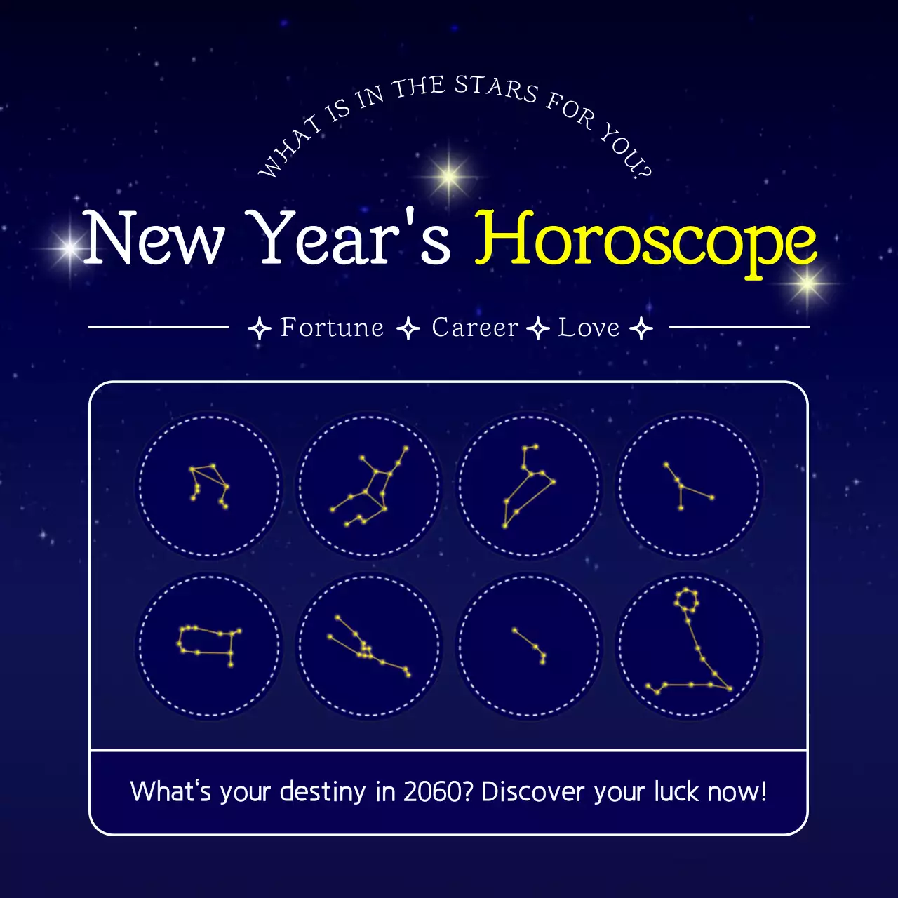 New year horoscope with blue sky shining star concept