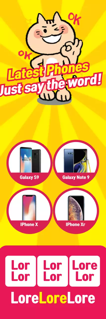 Banner promocional de telefones amarelos Pop