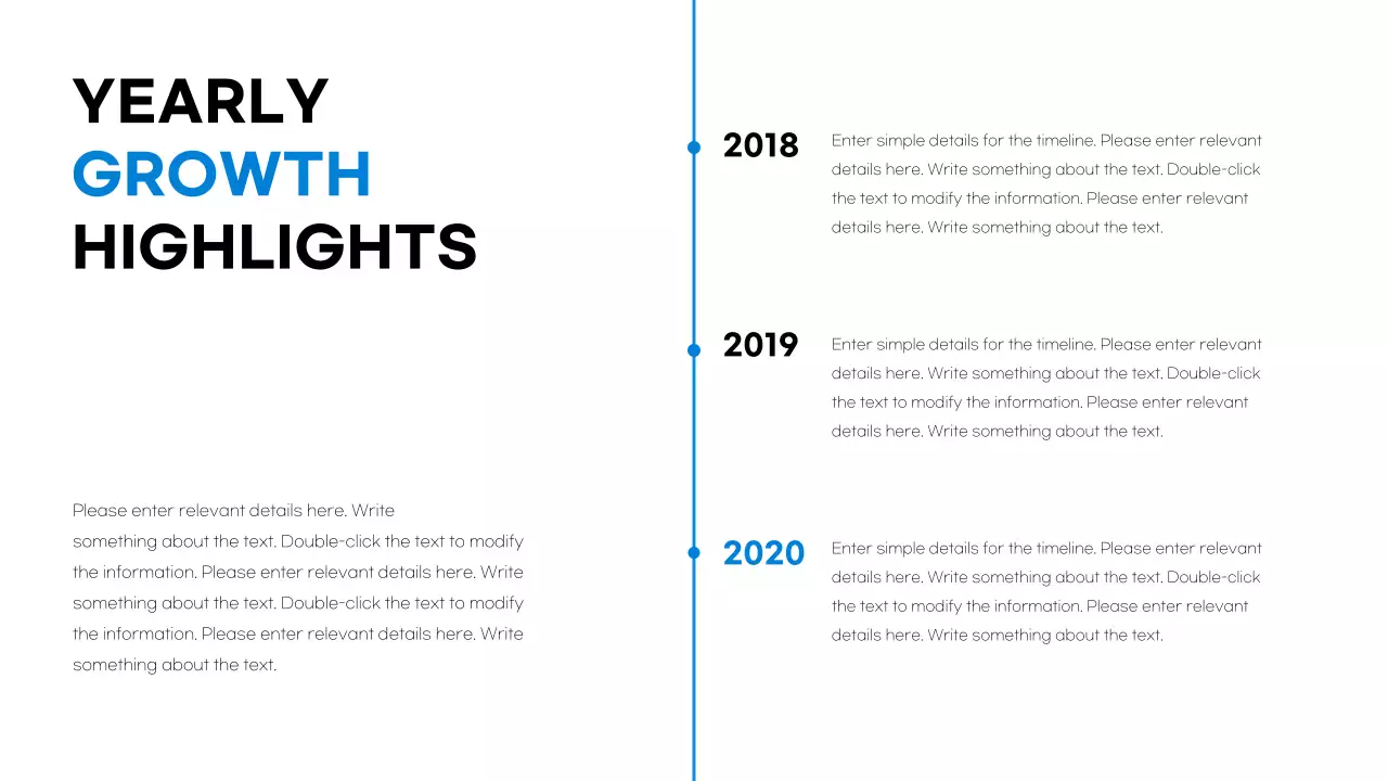 Simple blue timeline history infographic