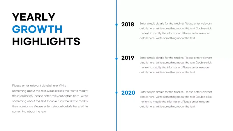 Simple blue timeline history infographic
