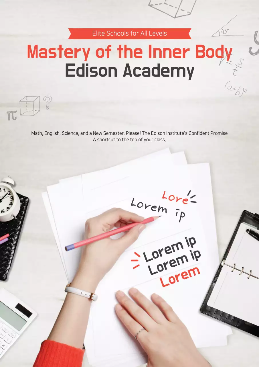 Red Modern Education Promotion Poster