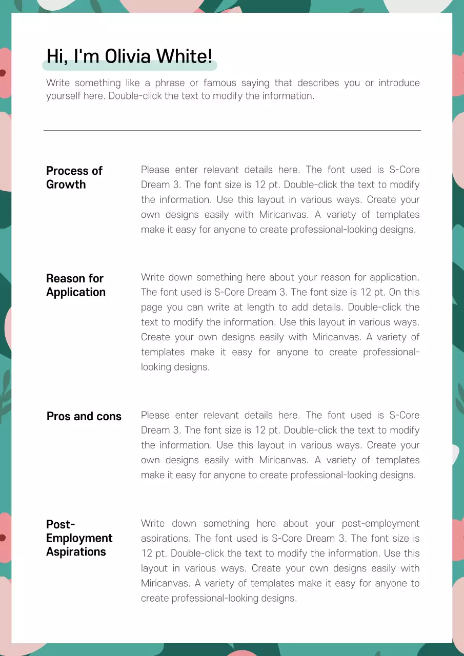Turquoise clean cover letter