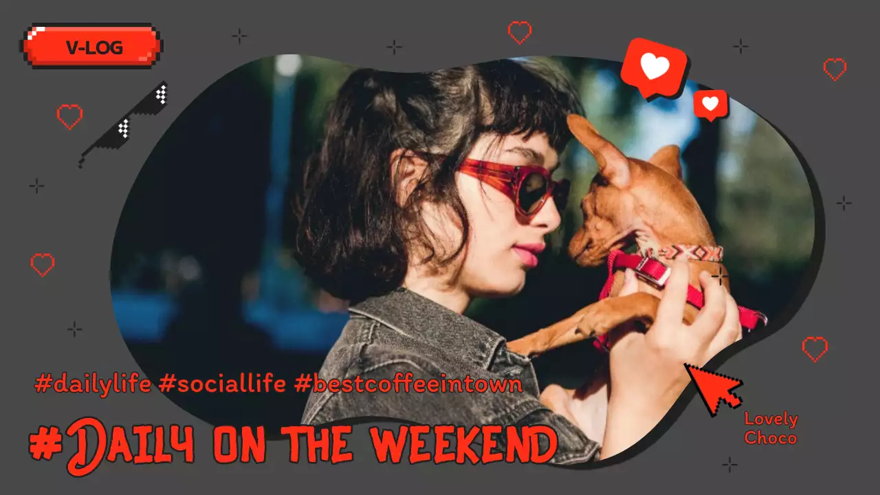 주황색과 회색의 귀여운 일상 브이로그