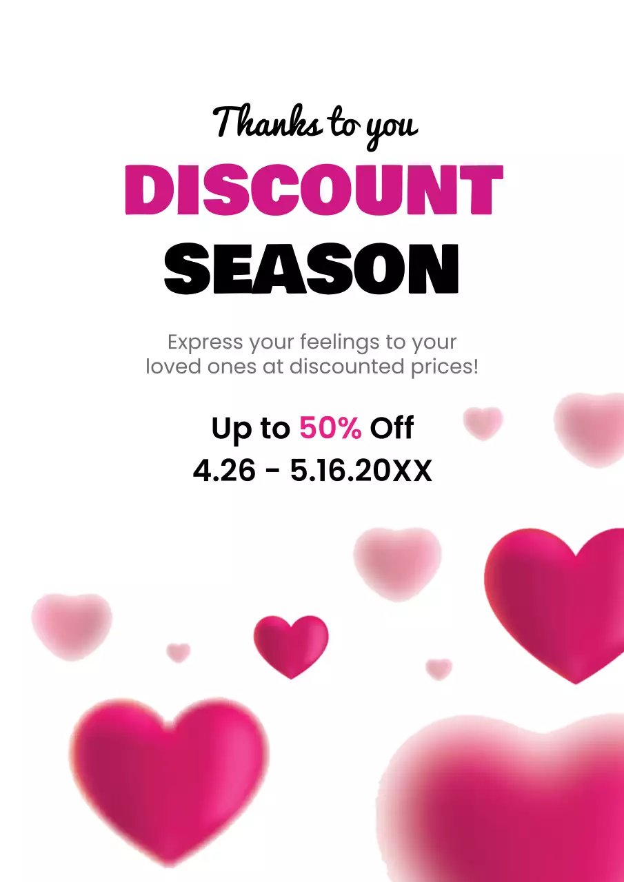 Pink Trendy Discount Promotion Poster