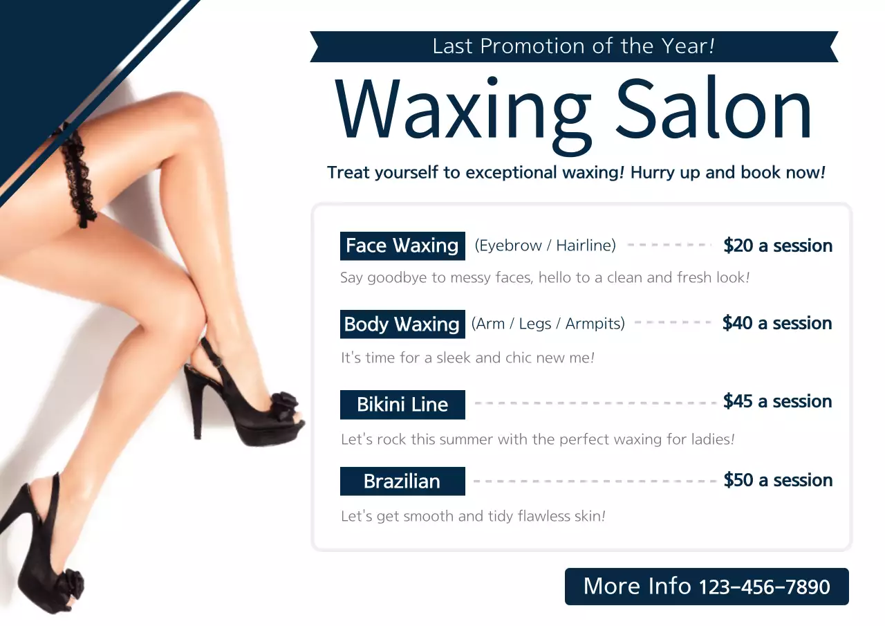 White Elegant Waxing Promotion Poster