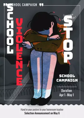 Anti-bullying campaign with red dots on a gray background