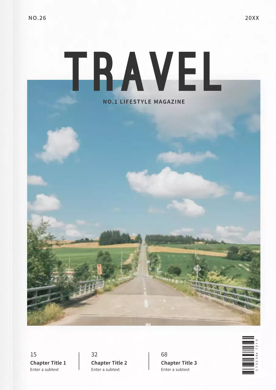 A bundle of layouts with a refreshing travel magazine concept