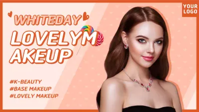 YouTube thumbnail of a lovely white day makeup in orange color