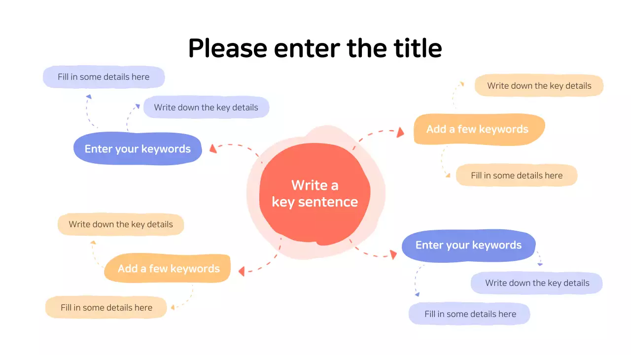Peta pikiran bentuk geometris dengan warna-warna pastel