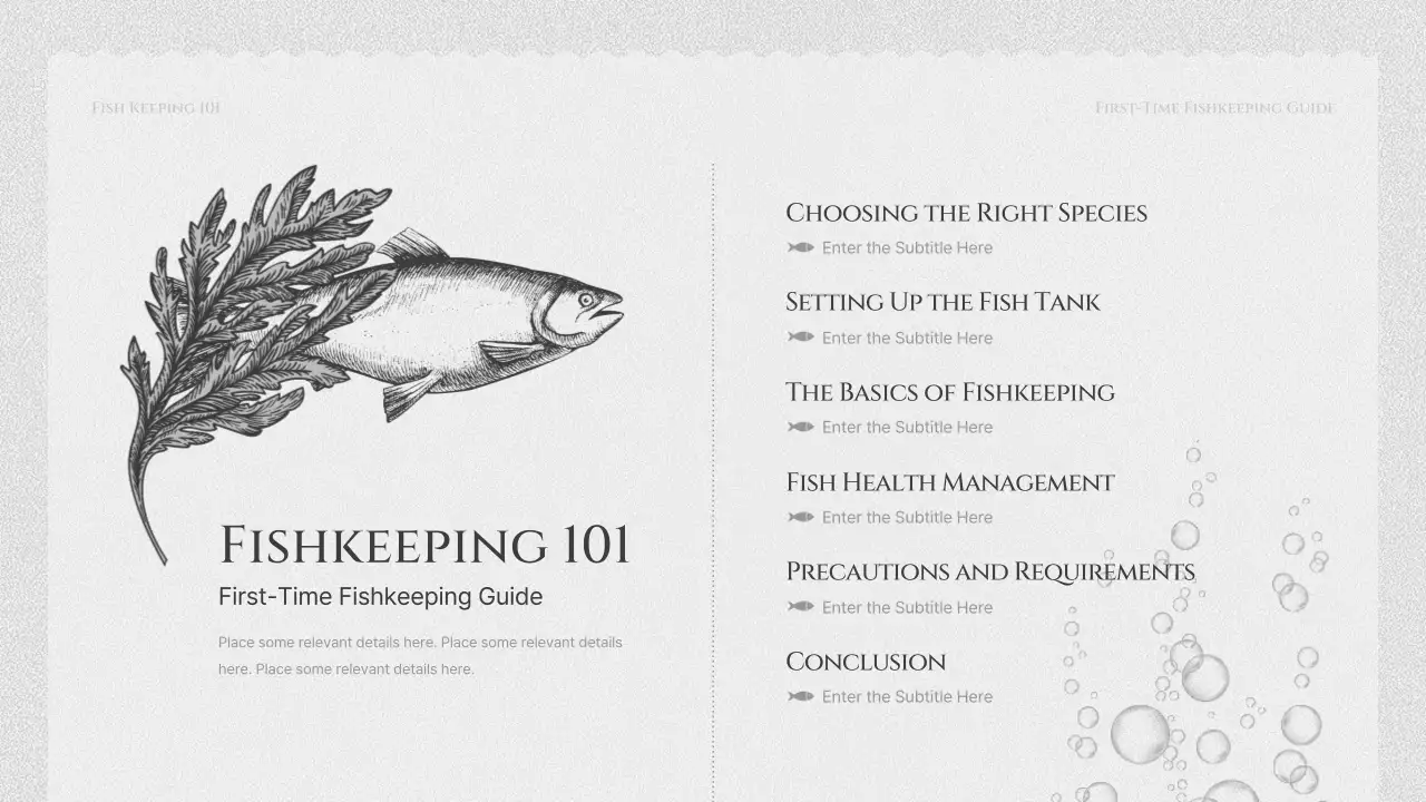 검정색과 회색의 물고기 기르기 교육