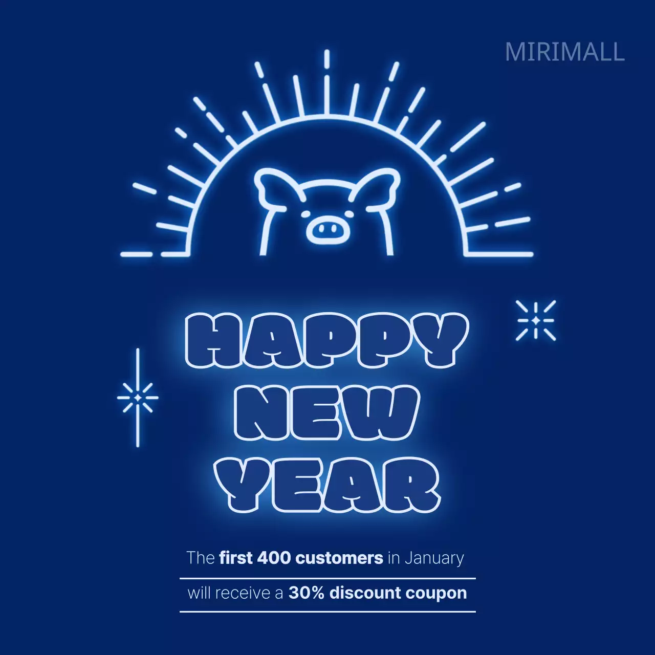 Blue Trendy New Year Promotion Instagram Post