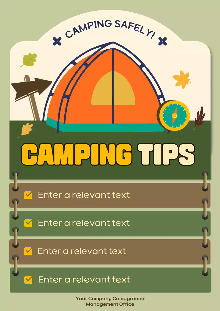Orange Retro Camping Guide Poster