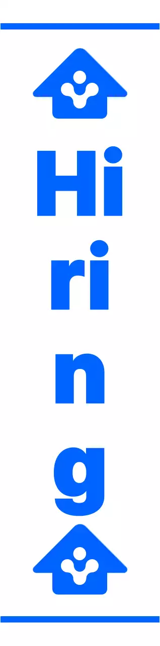 Gaya tata letak biru dan putih yang sederhana dengan ikon panah dan frasa teks modern