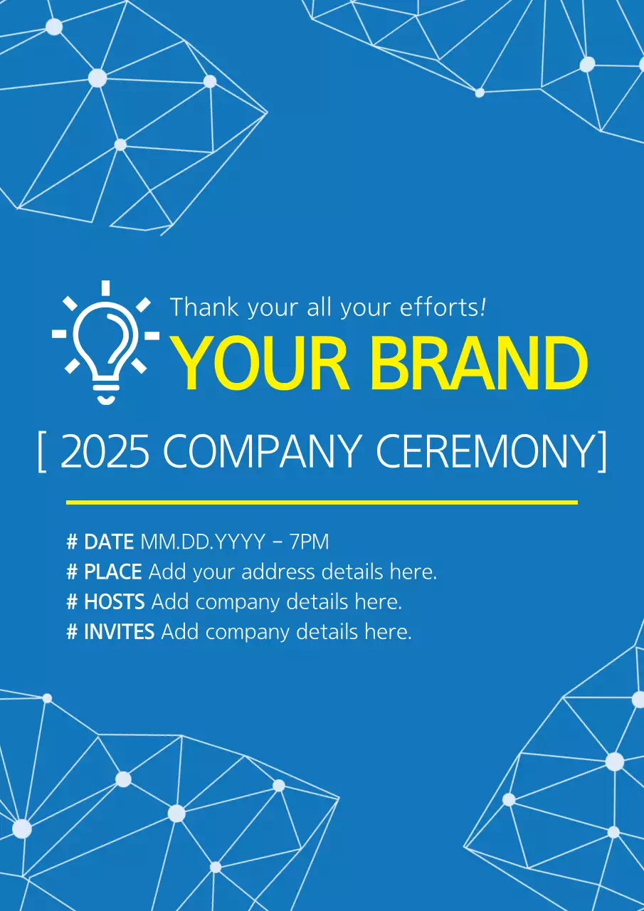 Blue Modern Company Invitation Poster